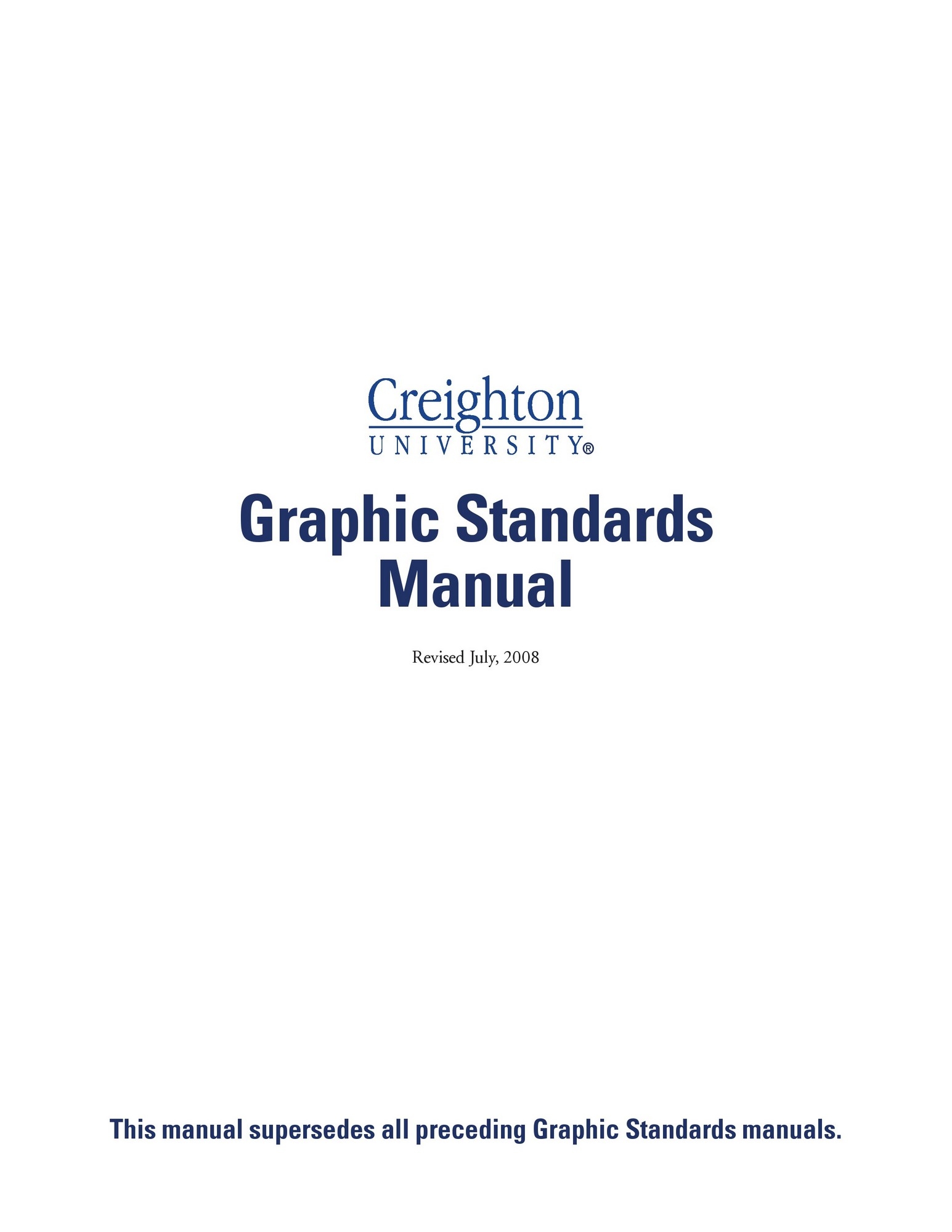 Creighton University Graphic Standards Manual