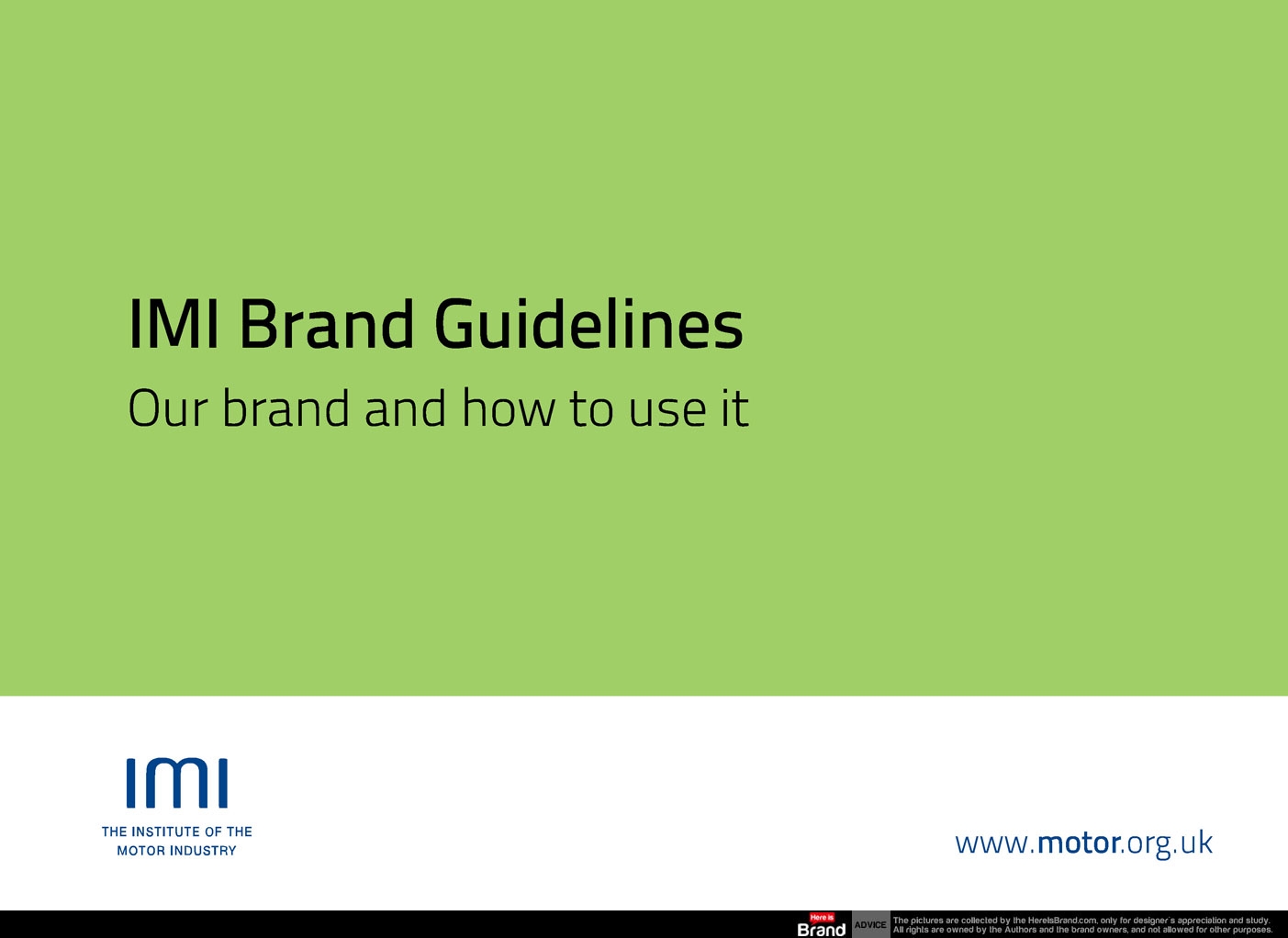 IMI The Institute of The Motor Industry corporate brand guidelines