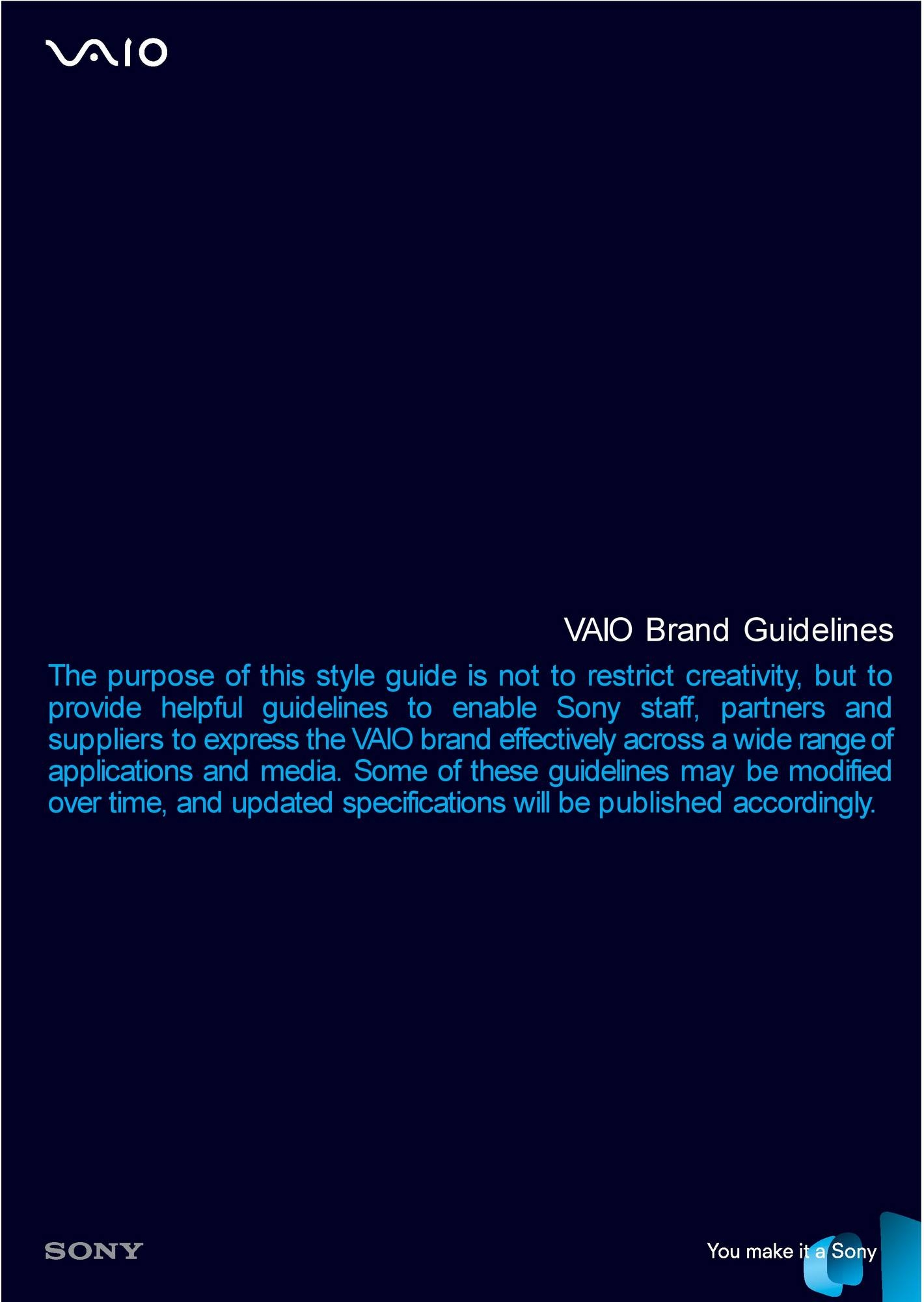 Sony VAIO Brand Guidelines
